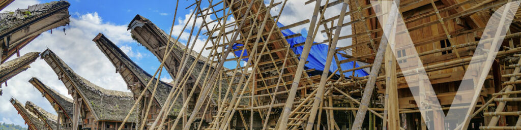 A construction made of bamboo, a sustainable material
